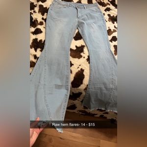 Light wash flare jeans